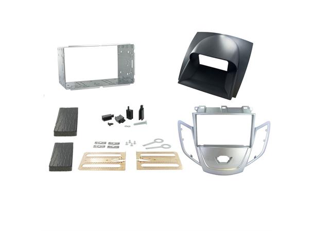 2-DIN monteringsramme - grå/sølv Ford Fiesta 2013-> m/eksternt display