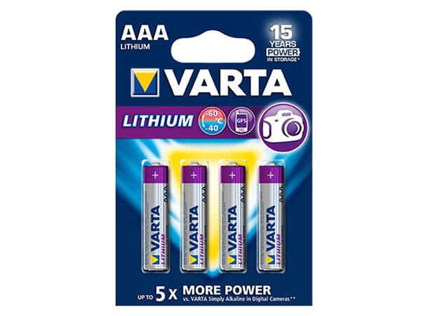 Varta AAA lithium batterier 4pk