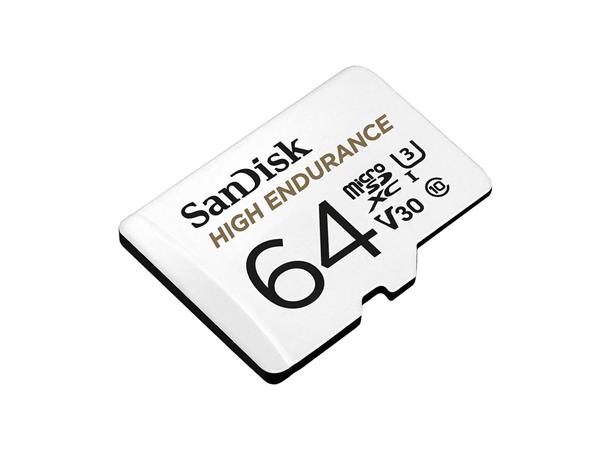 Sandisk High Endurance microSDHC 64GB Class10, høy ytelse, egnet for dashcam